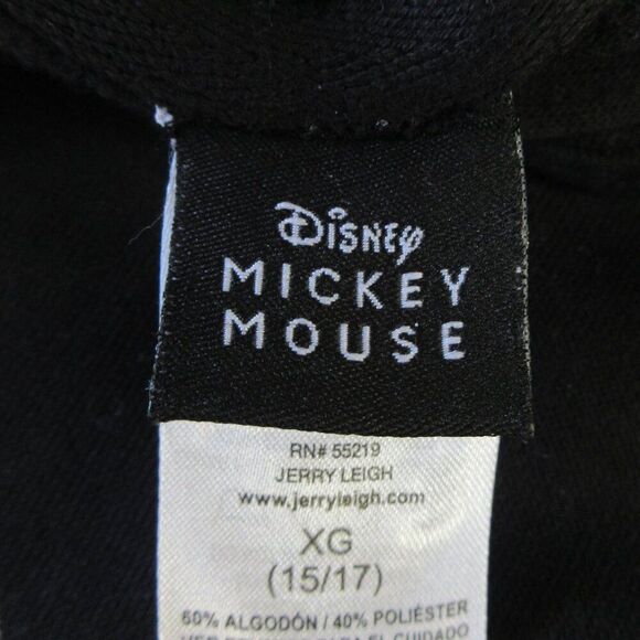 DISNEY Mickey Mouse Skeleton **FLAWED** Hoodie Juniors XL Black Sweatshirt NWT - Picture 7 of 12